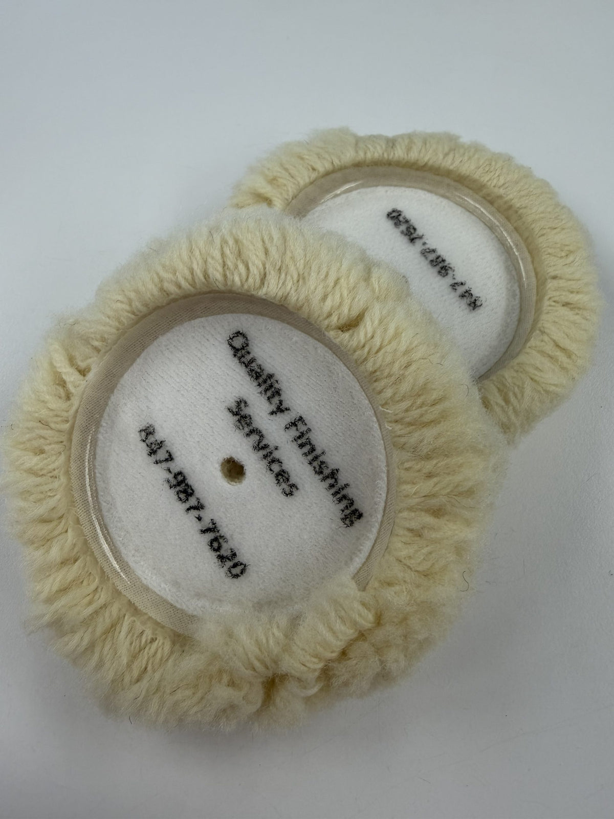 White 3″ Wool Buffing Pads – 2 Pack image 1