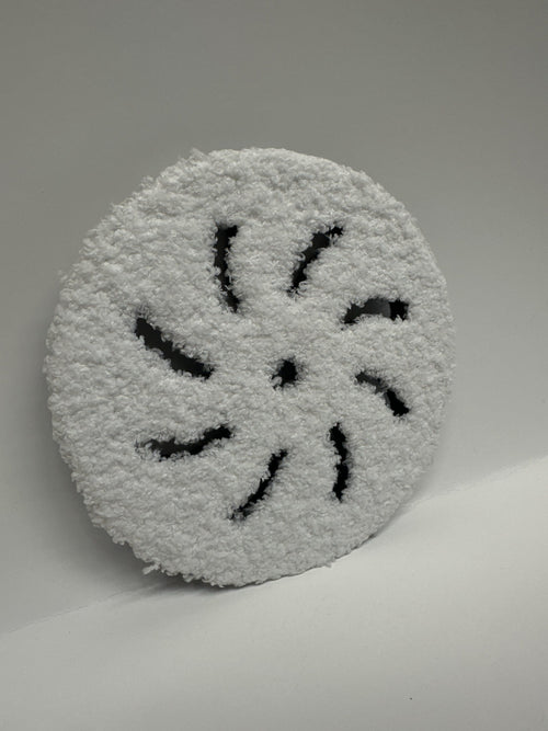 6″ White Microfiber Buffing Pad – Star-Cut Face image 0