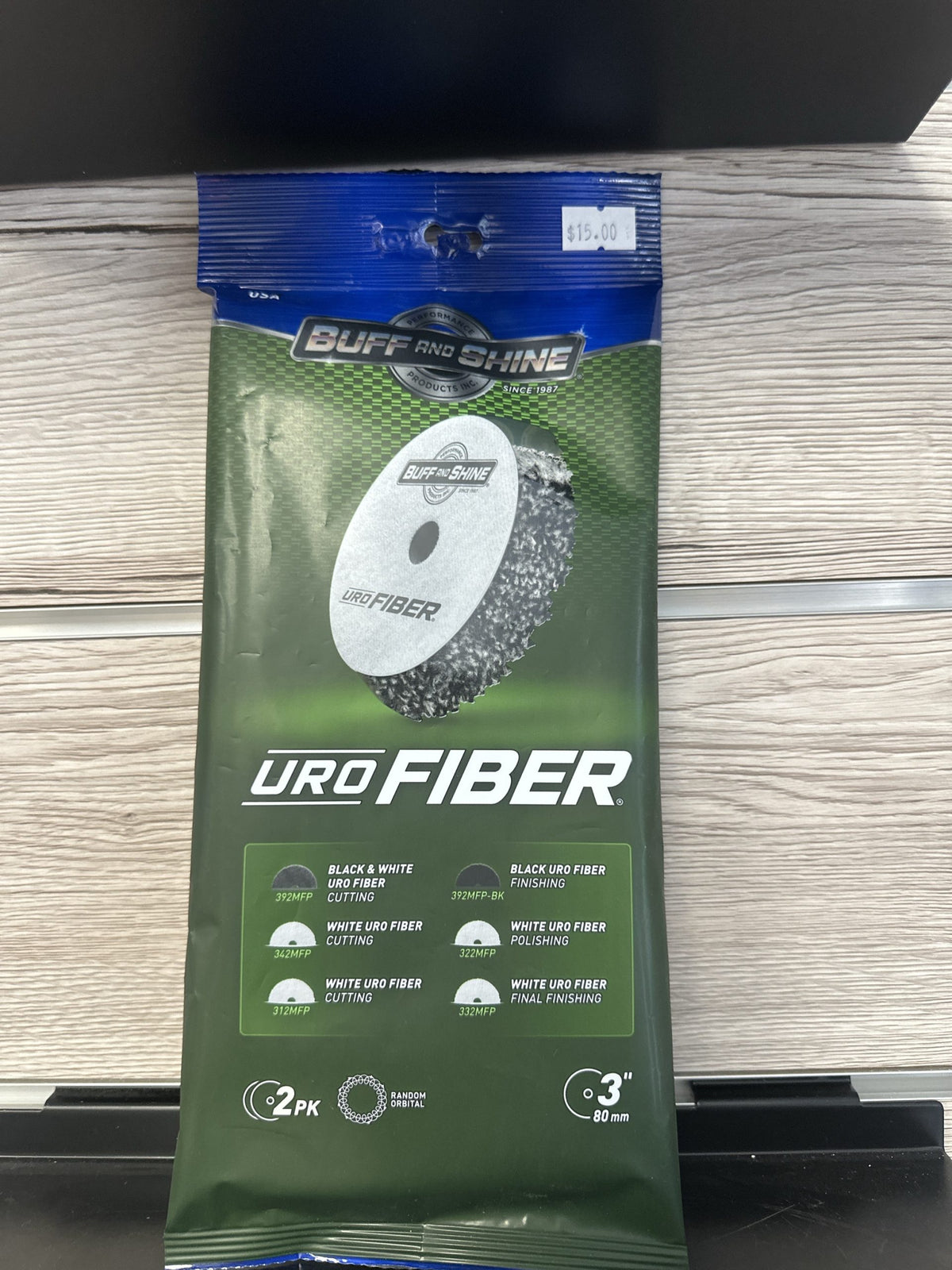 Buff and Shine 3″ URO-Fiber Black/White Microfiber Cutting Pads – 2 Pack image 0