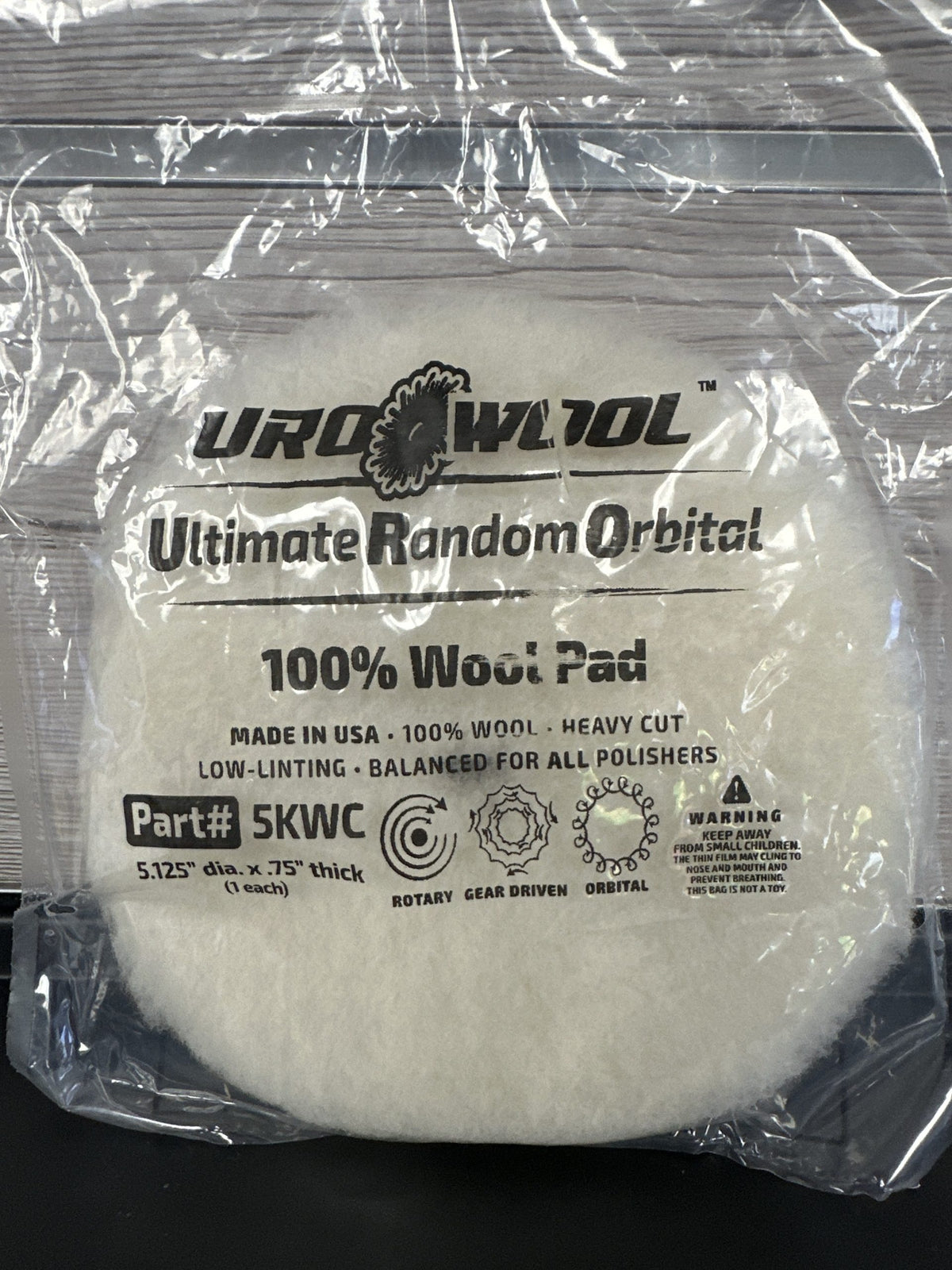 Buff and Shine URO-Wool 5″ Knitted-Wool Cutting Pad – 5KWC image 0